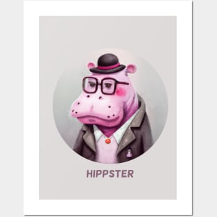 Hippster Hippo Hipster Posters and Art